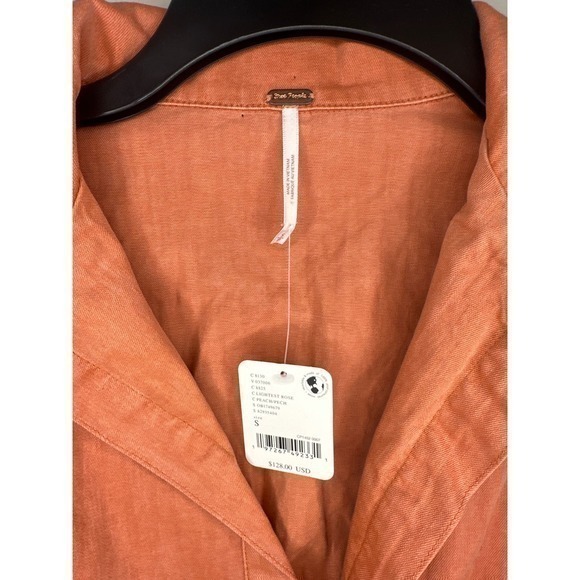 NWT‎ Free People Chester Denim Mini Dress in Lightest Rose Pink Size - Picture 5 of 8